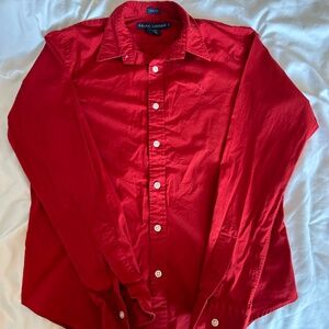 Ralph Lauren Red Button Down Top